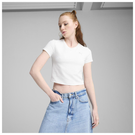Puma Γυναικεία κοντομάνικη μπλούζα Dare To Textured Baby Tee